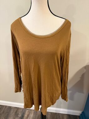 Anthropologie Scoop Neck Long Sleeve Top